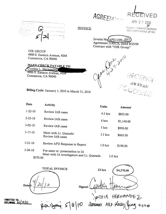 OIR Group Invoice 09-27