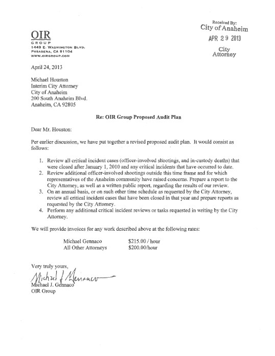 Gennaco to Houston Letter 1 of 1