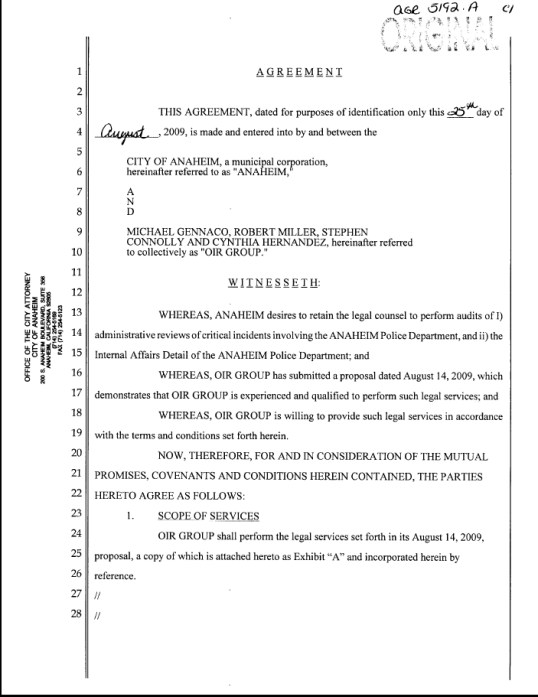OIR 2009 agreement 1 of 9